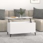 vidaXL Mesa de centro madera contrachapada blanco 90x44,5x45 cm vidaXL Mesa de centro madera contrachapada blanco 90x44,5x45 cm