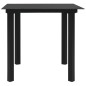 vidaXL Mesa de comedor de jardín acero y vidrio negra 80x80x74 cm vidaXL Mesa de comedor de jardín acero y vidrio negra 80x80x74 cm