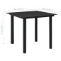 vidaXL Mesa de comedor de jardín acero y vidrio negra 80x80x74 cm vidaXL Mesa de comedor de jardín acero y vidrio negra 80x80x74 cm