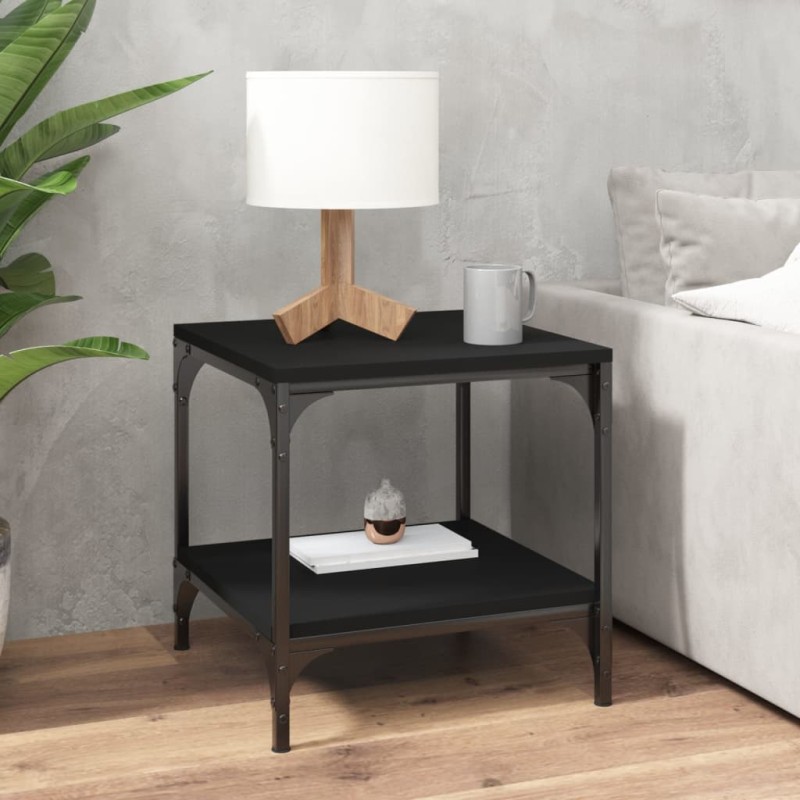 vidaXL Mesa auxiliar de madera contrachapada negro 40x40x40 cm vidaXL Mesa auxiliar de madera contrachapada negro 40x40x40 cm