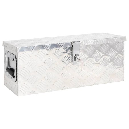 vidaXL Caja de almacenaje de aluminio plateado 60x23,5x23 cm