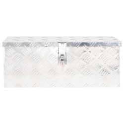 vidaXL Caja de almacenaje de aluminio plateado 60x23,5x23 cm