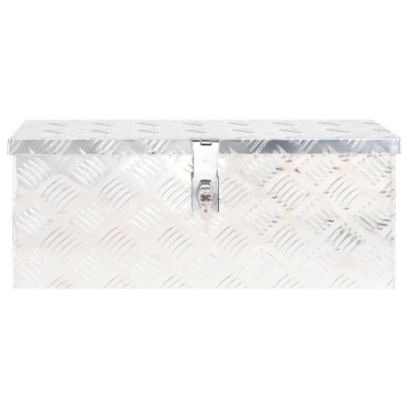 vidaXL Caja de almacenaje de aluminio plateado 60x23,5x23 cm