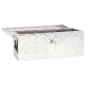 vidaXL Caja de almacenaje de aluminio plateado 60x23,5x23 cm vidaXL Caja de almacenaje de aluminio plateado 60x23,5x23 cm