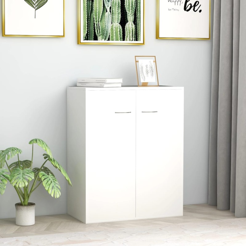 vidaXL Aparador de madera contrachapada blanco 60x30x75 cm vidaXL Aparador de madera contrachapada blanco 60x30x75 cm