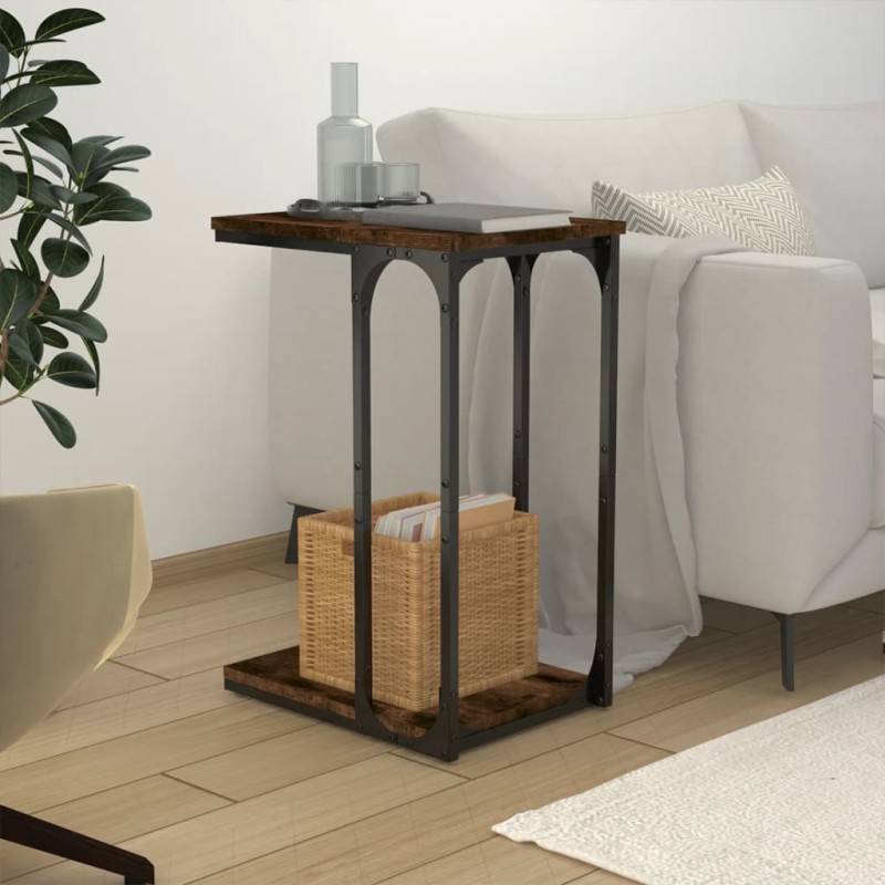 vidaXL Mesa auxiliar madera contrachapada roble ahumado 40x30x60 cm vidaXL Mesa auxiliar madera contrachapada roble ahumado 40x30x60 cm