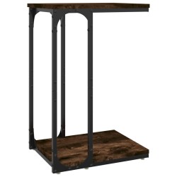 vidaXL Mesa auxiliar madera contrachapada roble ahumado 40x30x60 cm