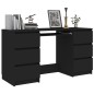vidaXL Escritorio de madera contrachapada negro 140x50x77 cm