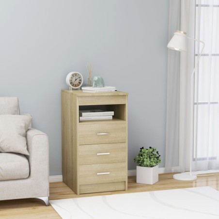 vidaXL Cajonera de madera contrachapada color roble Sonoma 40x50x76 cm