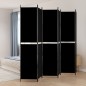 vidaXL Biombo divisor de 6 paneles de tela negro 300x220 cm vidaXL Biombo divisor de 6 paneles de tela negro 300x220 cm