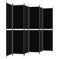 vidaXL Biombo divisor de 6 paneles de tela negro 300x220 cm vidaXL Biombo divisor de 6 paneles de tela negro 300x220 cm