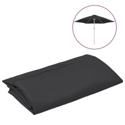 vidaXL Tela de repuesto para sombrilla negra 300 cm