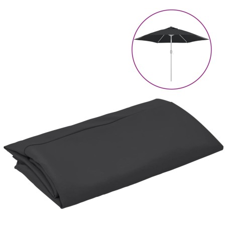 vidaXL Tela de repuesto para sombrilla negra 300 cm