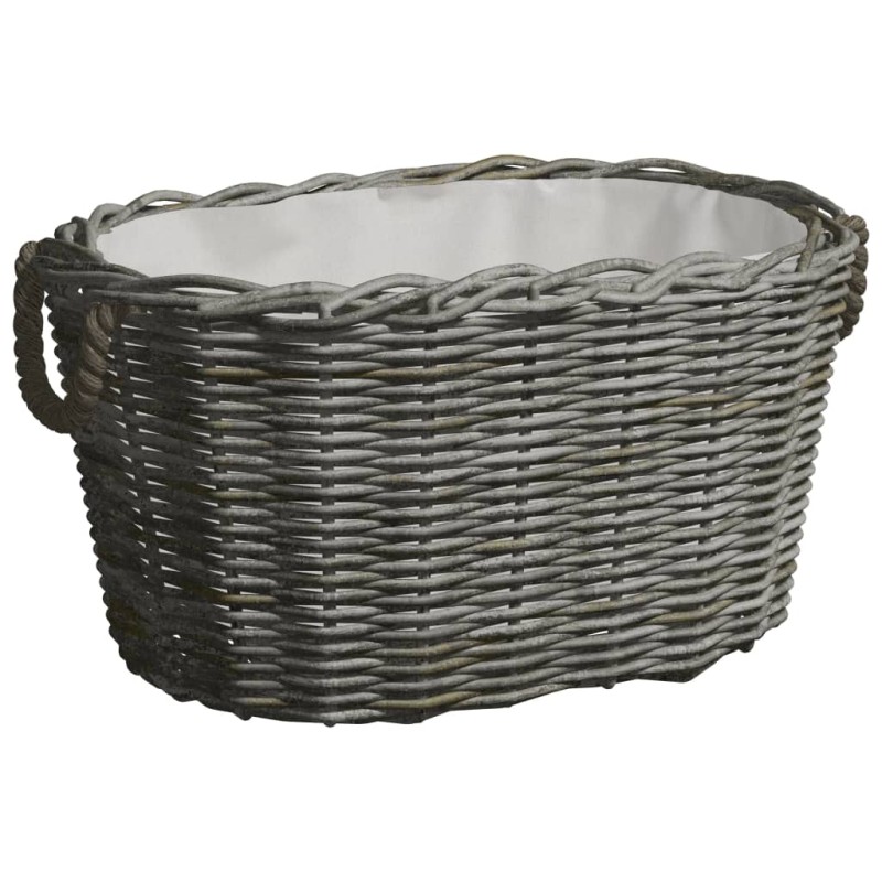 vidaXL Cesta para leña con asas de transporte sauce gris 60x40x28 cm vidaXL Cesta para leña con asas de transporte sauce gris 60x40x28 cm