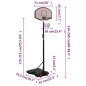 vidaXL Canasta de baloncesto polietileno negro 216-250 cm vidaXL Canasta de baloncesto polietileno negro 216-250 cm