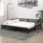 vidaXL Sofá cama extraíble madera maciza de pino negro 2x(90x200) cm vidaXL Sofá cama extraíble madera maciza de pino negro 2x(90x200) cm
