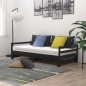 vidaXL Sofá cama extraíble madera maciza de pino negro 2x(90x200) cm vidaXL Sofá cama extraíble madera maciza de pino negro 2x(90x200) cm