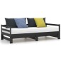 vidaXL Sofá cama extraíble madera maciza de pino negro 2x(90x200) cm vidaXL Sofá cama extraíble madera maciza de pino negro 2x(90x200) cm