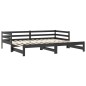 vidaXL Sofá cama extraíble madera maciza de pino negro 2x(90x200) cm vidaXL Sofá cama extraíble madera maciza de pino negro 2x(90x200) cm