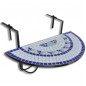 vidaXL Mesa de balcón colgante mosaico azul y blanco vidaXL Mesa de balcón colgante mosaico azul y blanco