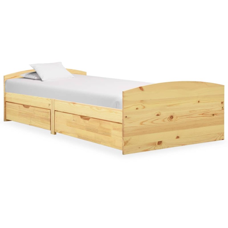vidaXL Estructura de cama con 2 cajones madera maciza pino 90x200 cm vidaXL Estructura de cama con 2 cajones madera maciza pino 90x200 cm