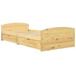 vidaXL Estructura de cama con 2 cajones madera maciza pino 90x200 cm