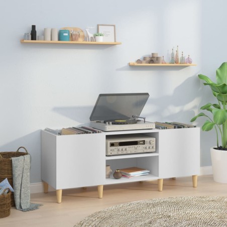 vidaXL Mueble para discos madera contrachapada blanco 121x38x48 cm