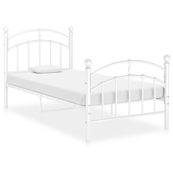 vidaXL Estructura de cama de metal blanco 90x200 cm