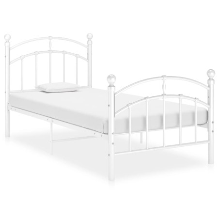 vidaXL Estructura de cama de metal blanco 90x200 cm