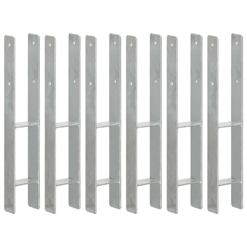 vidaXL Anclajes de valla 6 uds acero galvanizado plateado 9x6x60 cm vidaXL Anclajes de valla 6 uds acero galvanizado plateado 9x6x60 cm