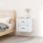 vidaXL Mesita de noche de pared blanco brillante 50x36x47 cm