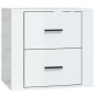 vidaXL Mesita de noche de pared blanco brillante 50x36x47 cm