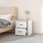vidaXL Mesita de noche de pared blanco brillante 50x36x47 cm