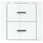 vidaXL Mesita de noche de pared blanco brillante 50x36x47 cm