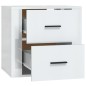 vidaXL Mesita de noche de pared blanco brillante 50x36x47 cm