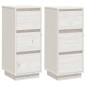 vidaXL Aparador 2 uds madera maciza de pino blanco 32x34x75 cm vidaXL Aparador 2 uds madera maciza de pino blanco 32x34x75 cm