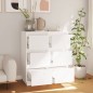 vidaXL Aparador 2 uds madera maciza de pino blanco 32x34x75 cm vidaXL Aparador 2 uds madera maciza de pino blanco 32x34x75 cm