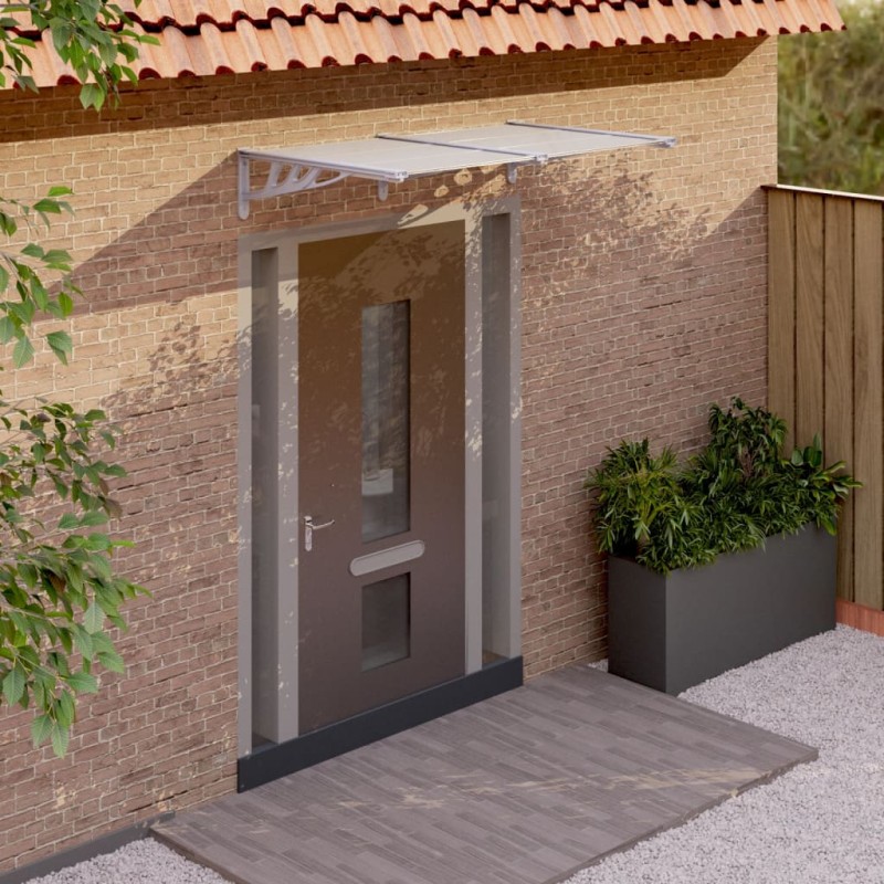 vidaXL Marquesina puerta policarbonato gris y transparente 152,5x90 cm vidaXL Marquesina puerta policarbonato gris y transparente 152,5x90 cm