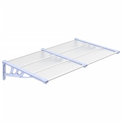 vidaXL Marquesina puerta policarbonato gris y transparente 152,5x90 cm
