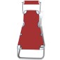 vidaXL Tumbona plegable con toldo acero y tela rojo vidaXL Tumbona plegable con toldo acero y tela rojo