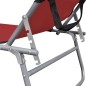 vidaXL Tumbona plegable con toldo acero y tela rojo vidaXL Tumbona plegable con toldo acero y tela rojo