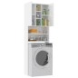 vidaXL Armario para lavadora blanco brillante 64x25,5x190 cm