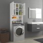 vidaXL Armario para lavadora blanco brillante 64x25,5x190 cm