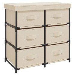 vidaXL Armario almacenamiento con 6 cajones acero crema 55x29x55 cm