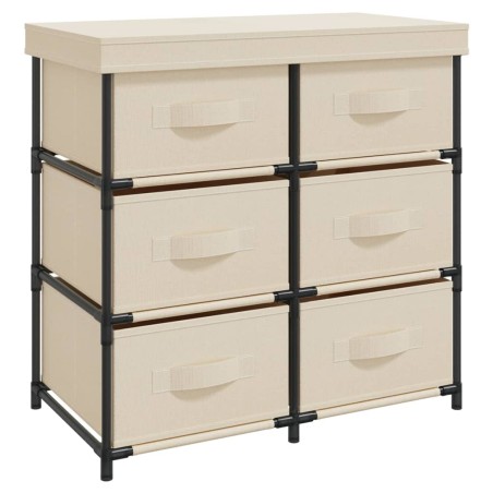 vidaXL Armario almacenamiento con 6 cajones acero crema 55x29x55 cm