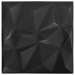 vidaXL Paneles de pared 3D 12 unidades 50x50 cm negro diamante 3 m²