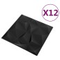 vidaXL Paneles de pared 3D 12 unidades 50x50 cm negro diamante 3 m² vidaXL Paneles de pared 3D 12 unidades 50x50 cm negro diamante 3 m²