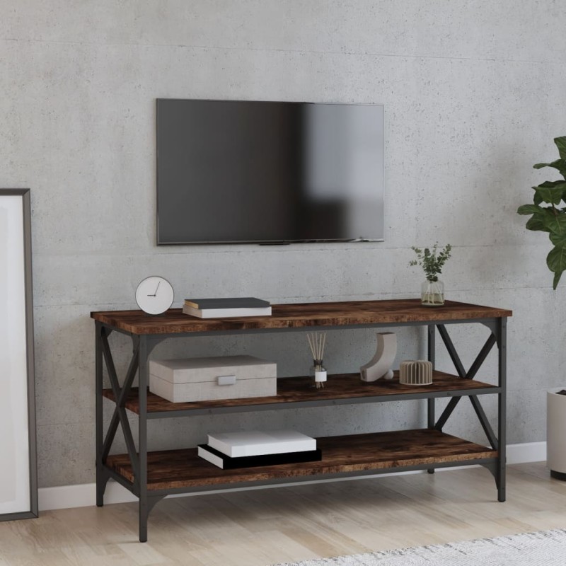 vidaXL Mueble para TV madera contrachapada roble ahumado 100x40x50 cm vidaXL Mueble para TV madera contrachapada roble ahumado 100x40x50 cm