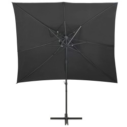 vidaXL Sombrilla voladiza con cubierta doble antracita 250x250 cm