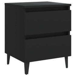 vidaXL Mesita de noche madera contrachapada negro 40x35x50 cm